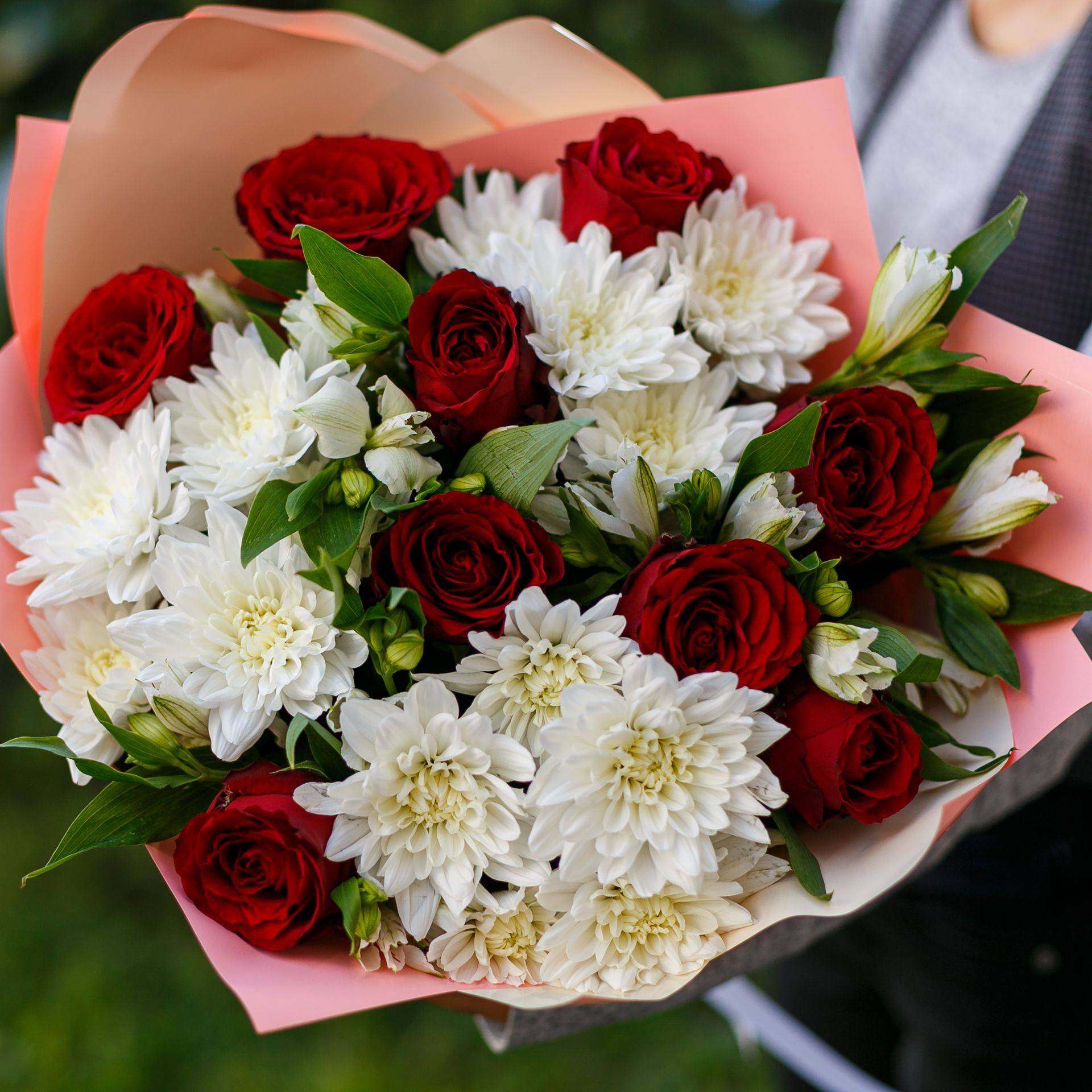 Букет Розы Хризантемы Альстромерии Фото