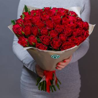 Букет из 51 красной розы 35 см (Кения)