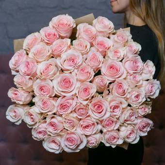 51 розовая эквадорская роза 70 см