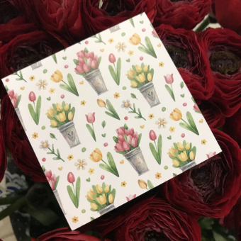 Мини-открытка "Тюльпаны"