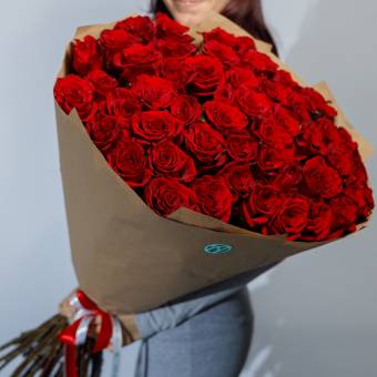 Букет из 51 красной розы 70 см (РФ)